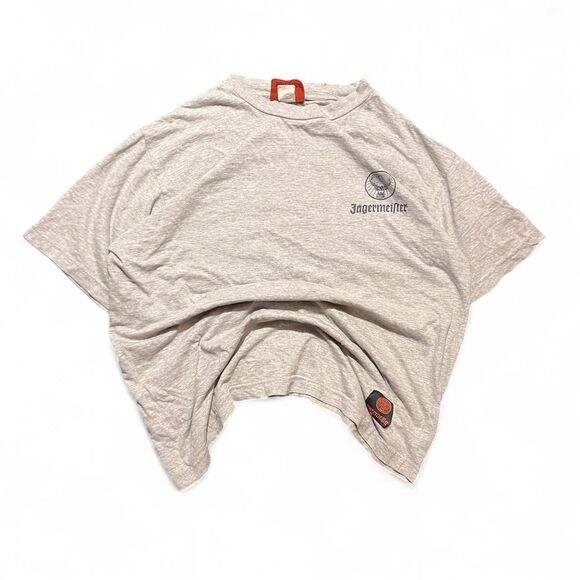 Vintage Gray Jäegermeister Graphic T Shirt Sz M With Back Graphic Alcohol Beer - Picture 1 of 5
